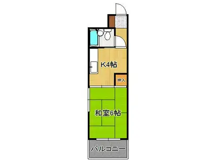 KIビル三萩野(1K/7階)の間取り写真