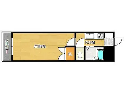 第8エルザビル(1K/4階)の間取り写真