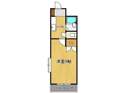 第8エルザビル(1K/5階)の間取り写真