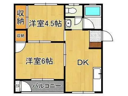 マキシム貴船(2DK/1階)の間取り写真