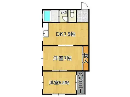 マキシム貴船(2DK/3階)の間取り写真