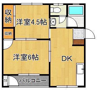 マキシム貴船(2DK/1階)の間取り写真