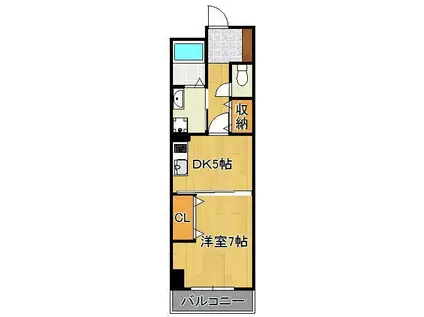 クルーズ・グラン・セレスト(1DK/6階)の間取り写真