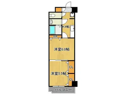 木下鉱産ビルⅡ(2K/7階)の間取り写真