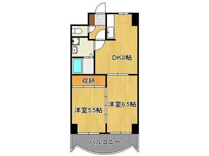 ロイヤルマジェスティ(2DK/12階)の間取り写真