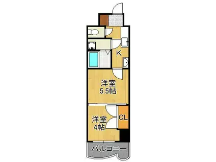 ロイヤルマジェスティ(2K/15階)の間取り写真