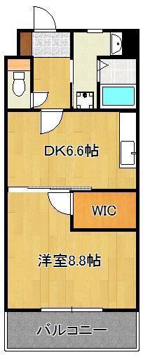 ウィングス片野Ⅱ(1DK/12階)の間取り写真