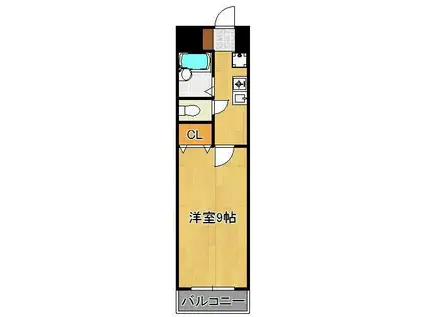 ウィングス片野Ⅱ(1K/8階)の間取り写真