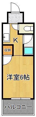 メイプル神岳(1K/2階)の間取り写真