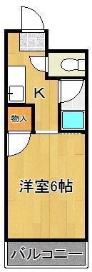 メイプル神岳(1K/3階)の間取り写真