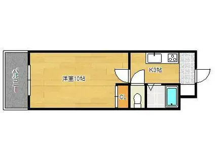 第12エルザビル(1K/4階)の間取り写真