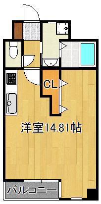 サンシャインⅢ(ワンルーム/8階)の間取り写真
