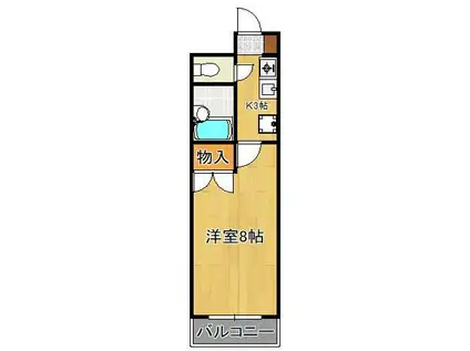 リファレンス片野(1K/8階)の間取り写真