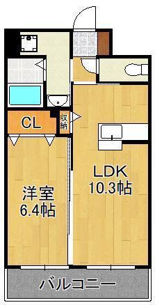 ジュピター(1LDK/11階)の間取り写真