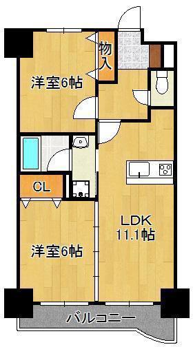 ニューシティアパートメンツ南小倉Ⅱ(2LDK/5階)の間取り写真