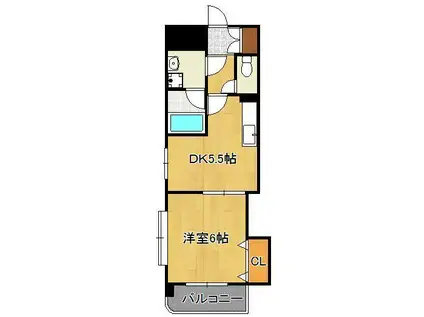 プレシード萩崎(1DK/2階)の間取り写真