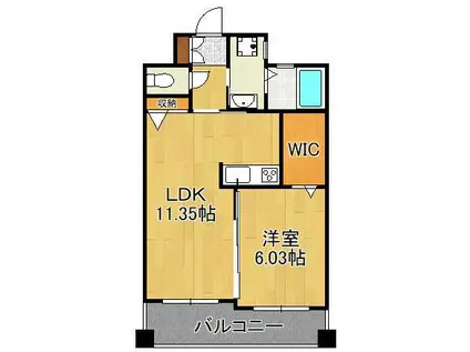 サンシャイン熊本(1LDK/4階)の間取り写真