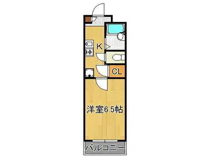 リファレンス三萩野(ワンルーム/1階)の間取り写真