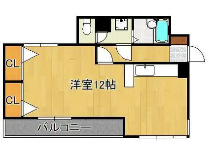 セジュール三萩野(ワンルーム/4階)の間取り写真