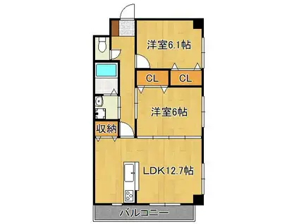 パティナ足立(2LDK/2階)の間取り写真