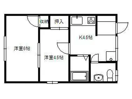 コーポMC(2K/2階)の間取り写真