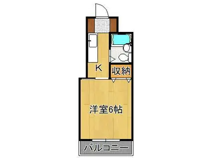 サンピア足立(1K/2階)の間取り写真