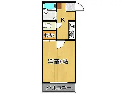 レオパレス高坊Ⅱ(1K/1階)の間取り写真