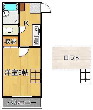 レオパレス高坊Ⅱ(1K/2階)の間取り写真