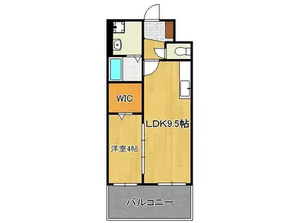 ラ・アヴェニール(1LDK/1階)の間取り写真