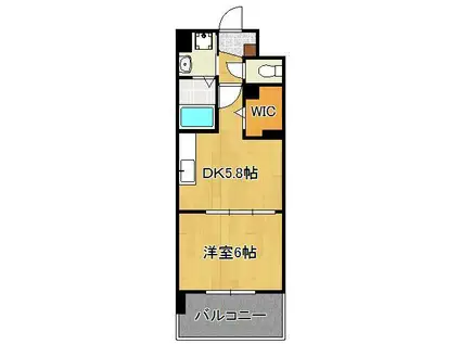 ラ・アヴェニール(1DK/4階)の間取り写真