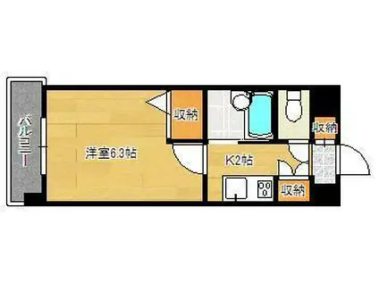 グレイス片野(1K/3階)の間取り写真