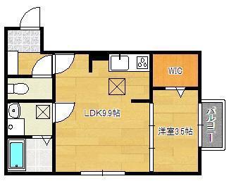 DROOM熊本(1LDK/1階)の間取り写真