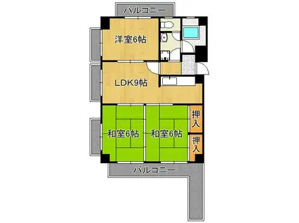 久保ビル(3LDK/5階)の間取り写真