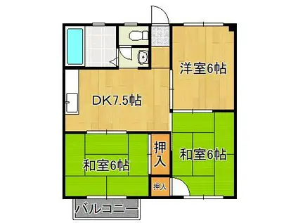 光田ビル(3DK/4階)の間取り写真