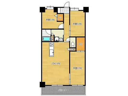 ウィングス三萩野(3LDK/4階)の間取り写真