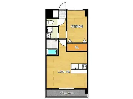 アクシオ足立(1LDK/3階)の間取り写真