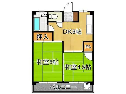 第一白石ビル(2DK/3階)の間取り写真