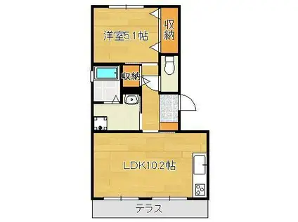 藤めぞん(1LDK/2階)の間取り写真