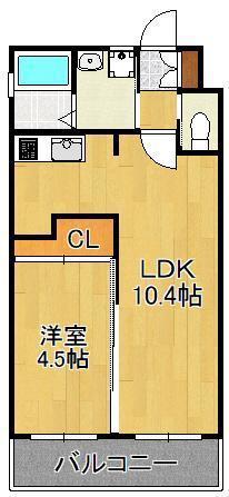 プラチナスタイル(1LDK/4階)の間取り写真