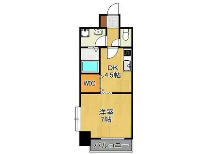 サンルーヴル(1DK/9階)の間取り写真