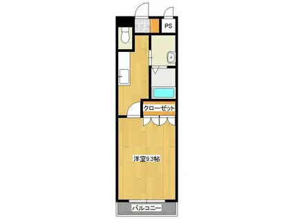 コンフォルト城野駅前(1K/2階)の間取り写真