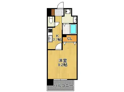 パークサイドヴィラ(1K/4階)の間取り写真