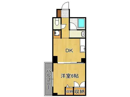 ボヌール片野(1DK/3階)の間取り写真
