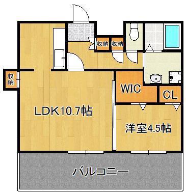 フェリシエ三萩野(1LDK/11階)の間取り写真