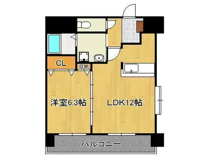 グラーツィア畠中(1LDK/3階)の間取り写真