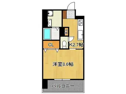 グラーツィア畠中(1K/5階)の間取り写真