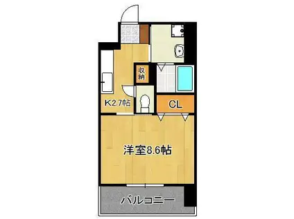 グラーツィア畠中(1K/6階)の間取り写真