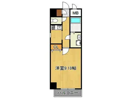 ベルガモット(1K/7階)の間取り写真