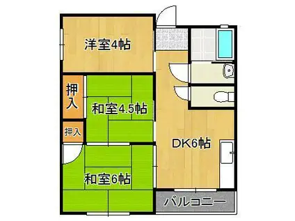 森永ビル(3DK/2階)の間取り写真