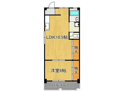 渡辺興産ビル(1LDK/7階)の間取り写真